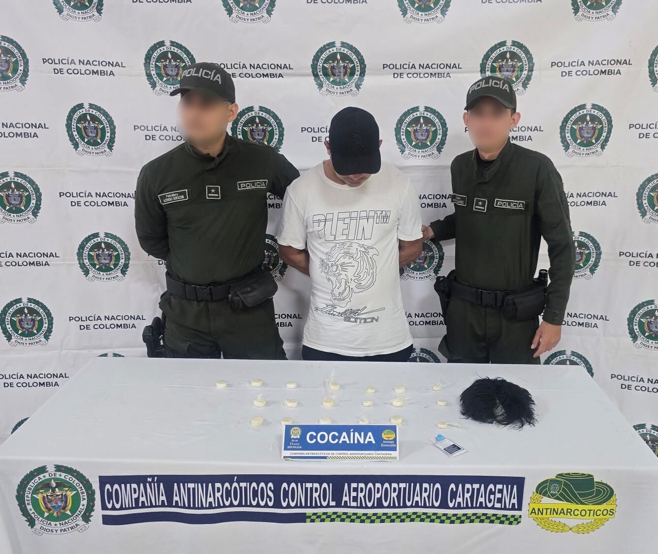 Capturado por transportar cocaína en aeropuerto de Cartagena.