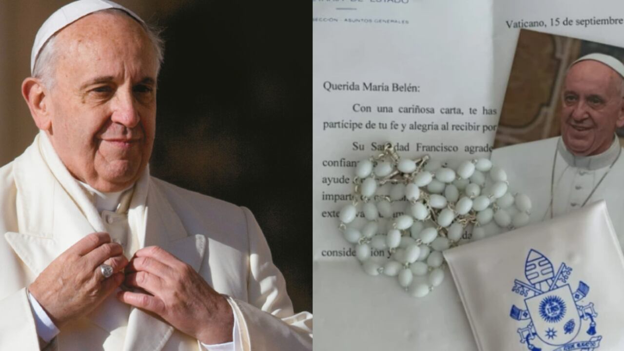 Carta envidada por el papa Francisco a una niña de siete años en Rionegro, Antioquia.