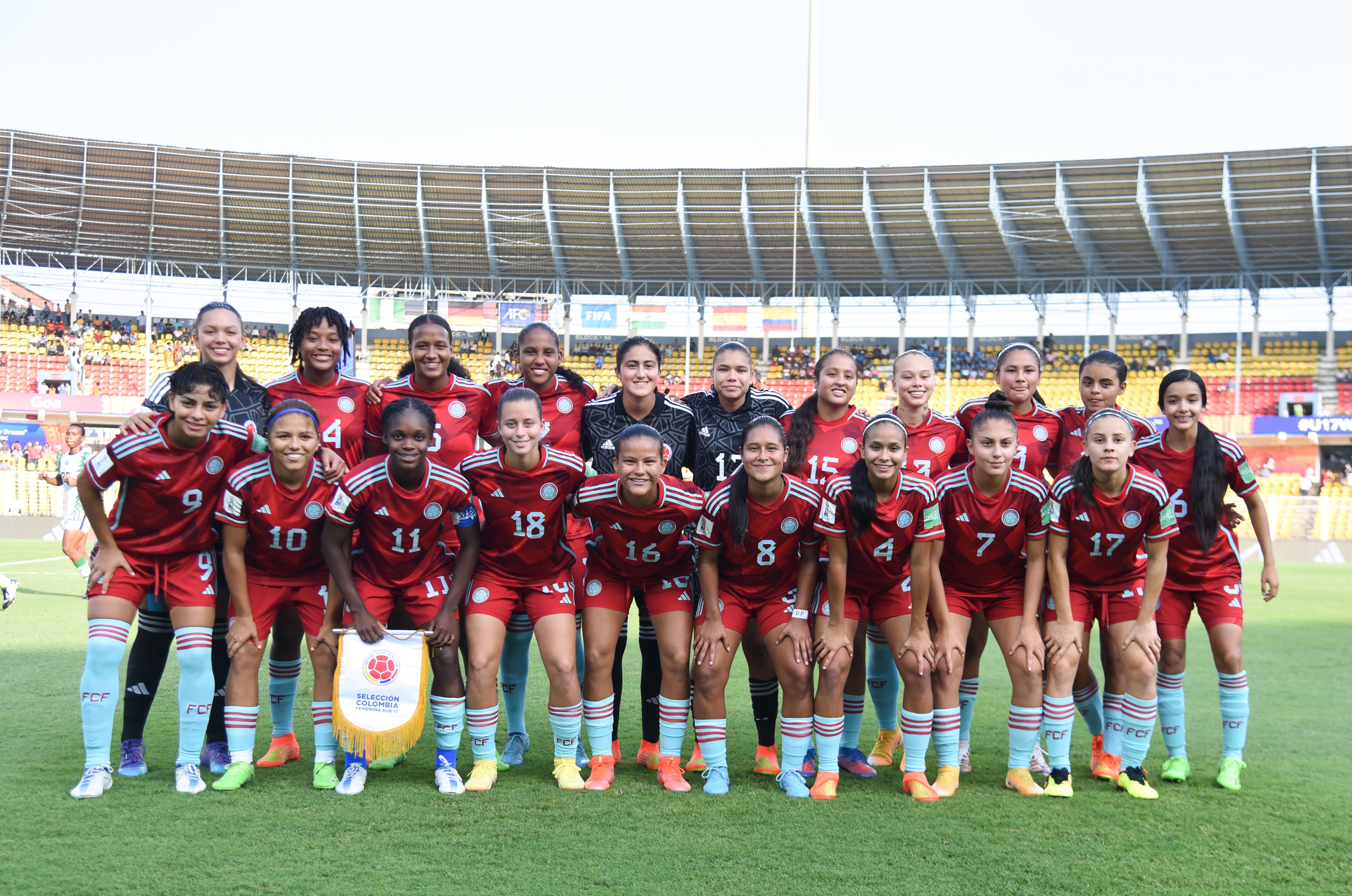 Selección Colombia femenina sub-17 en el mundial de la India.