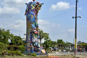 Monumento a la resistencia Cali en el sector conocido como Puerto Rellena en el oriente de Cali.