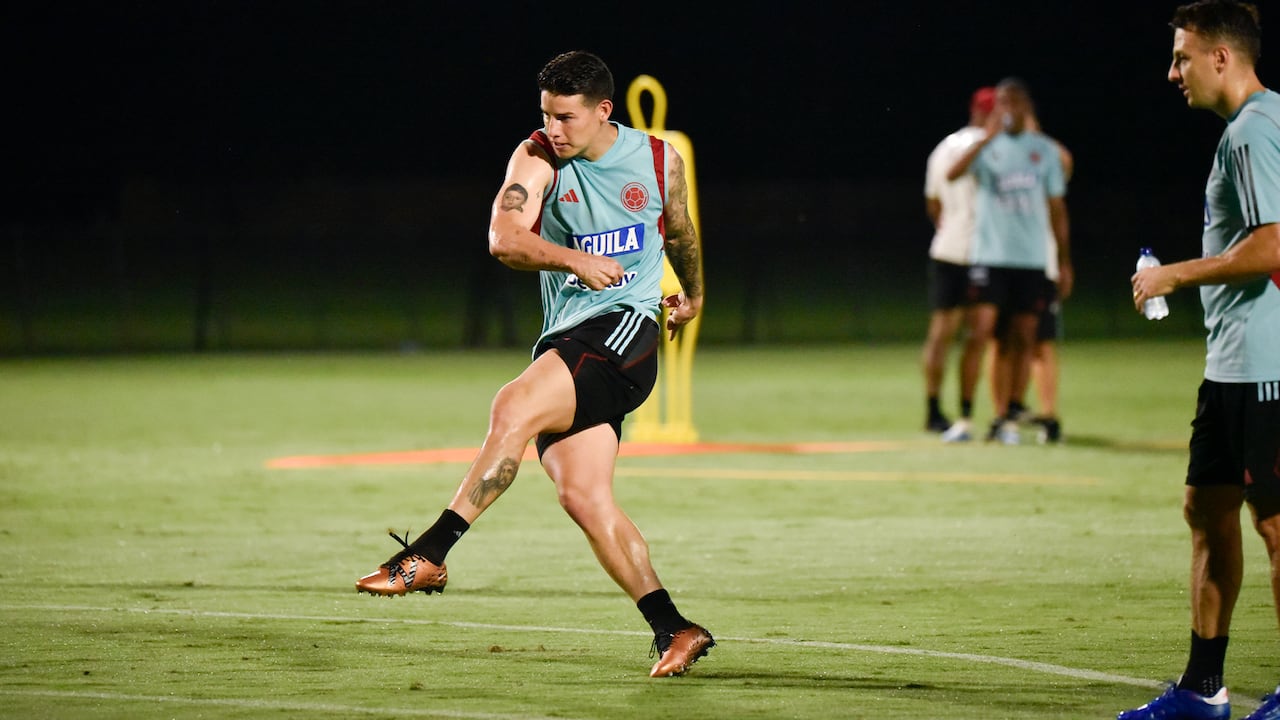 James Rodríguez entrenando con la Selección Colombia.