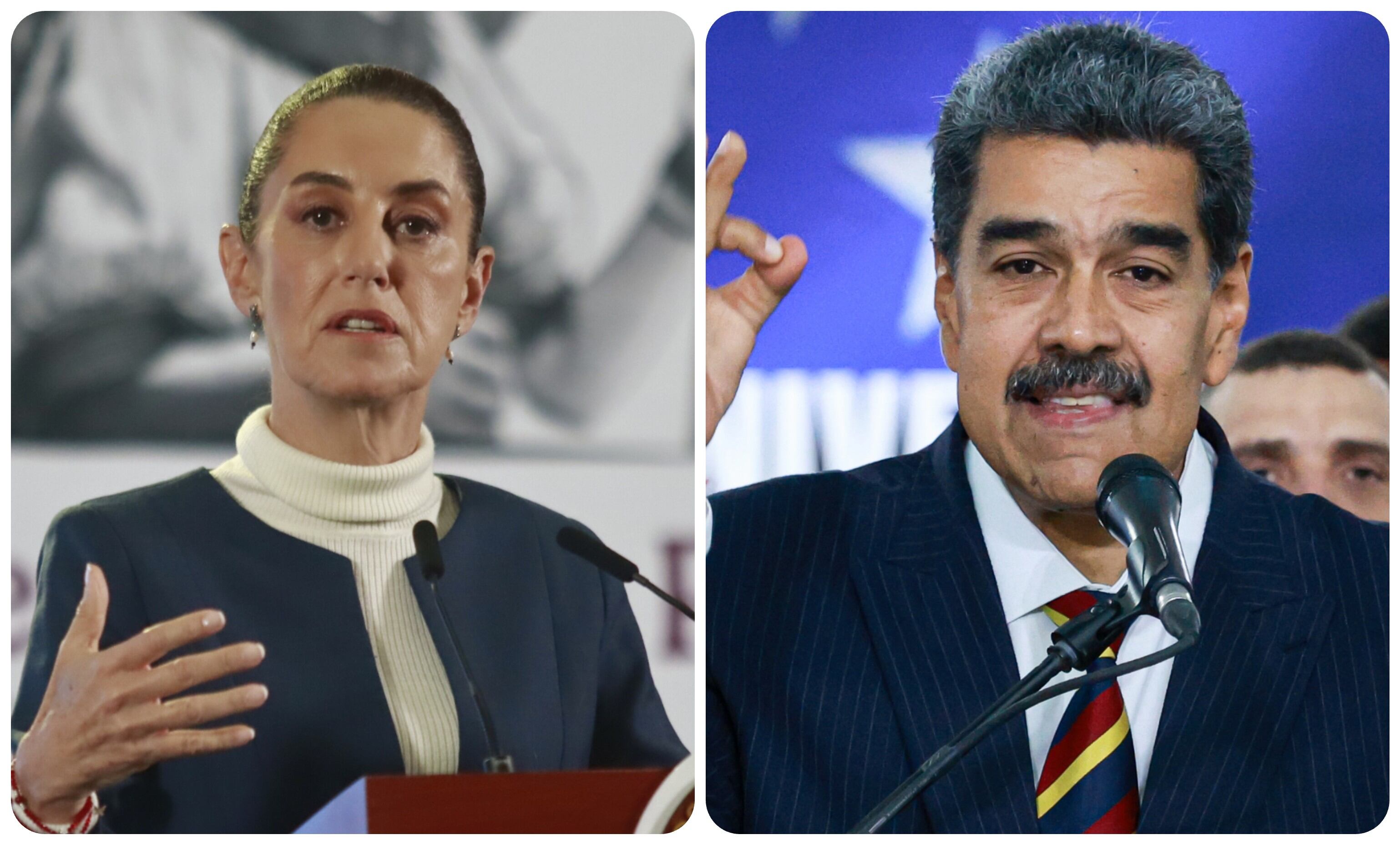 La presidenta de México y Nicolás Maduro