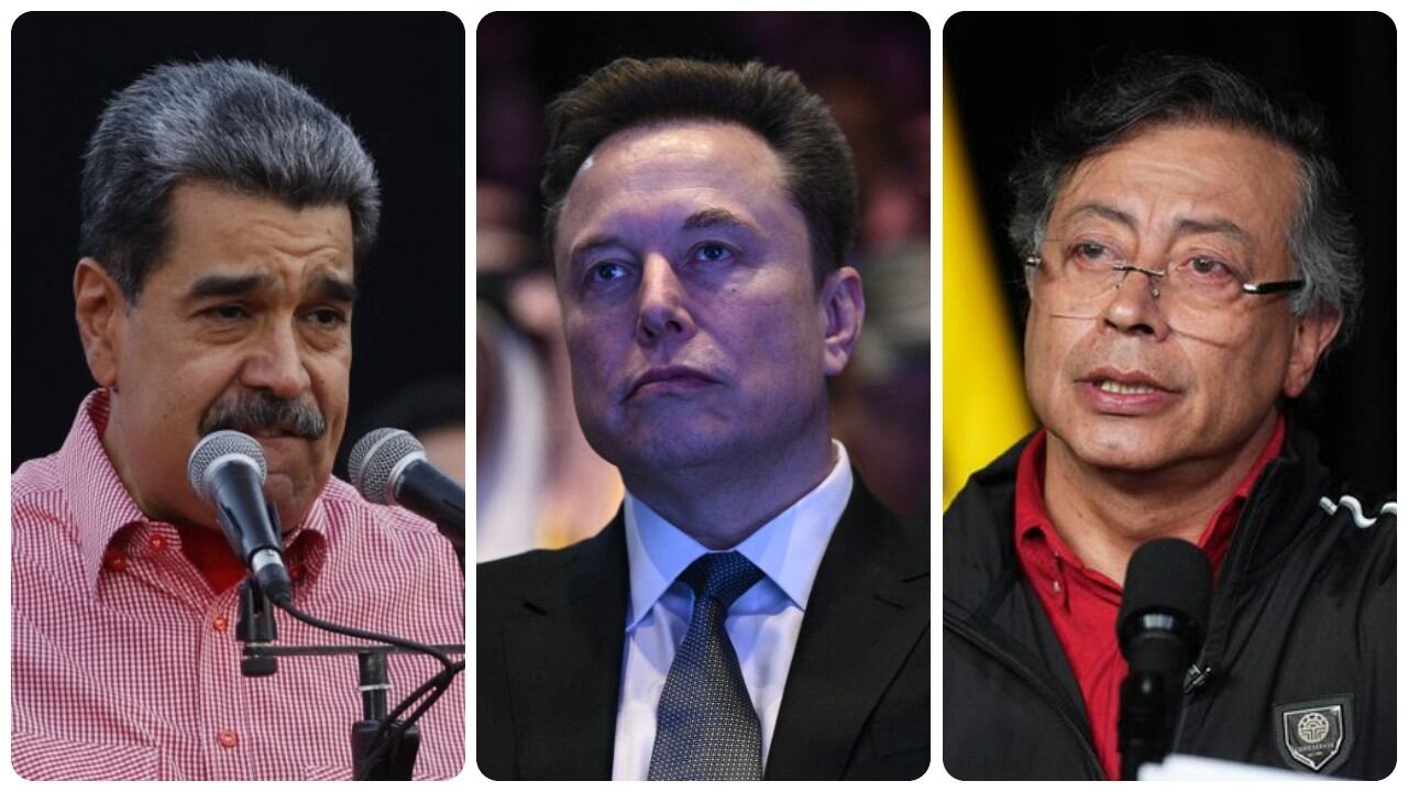 Nicolás Maduro, Elon Musk y Gustavo Petro