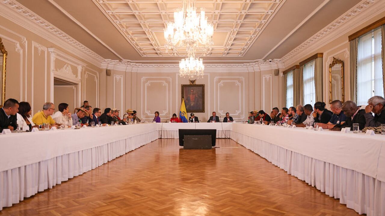 El presidente Gustavo Petro durante la reunión en la Casa de Nariño.