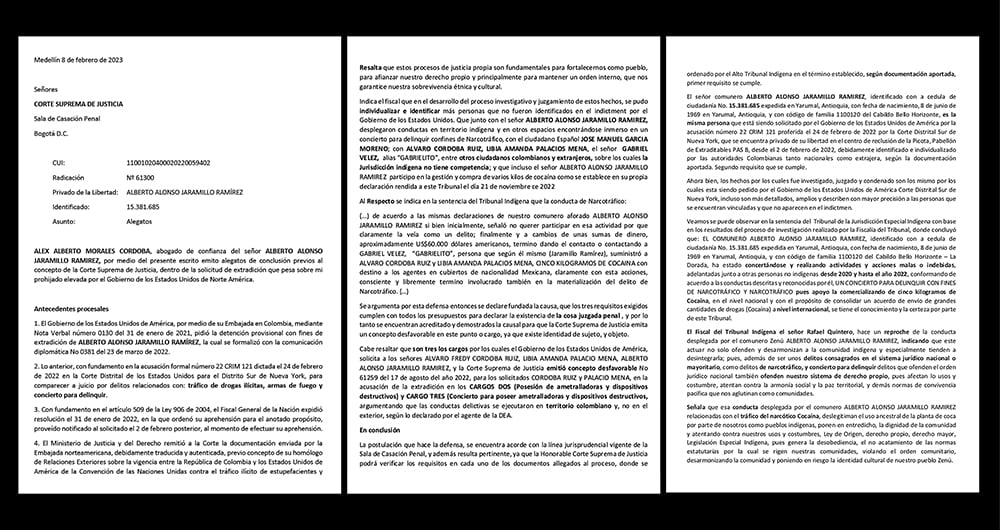    Un documento en poder de SEMANA revela la estrategia de Alberto Alonso Jaramillo para evitar su extradición. Asegura que ya fue juzgado por el Tribunal de Sabios Ancestrales del Pueblo Zenú.