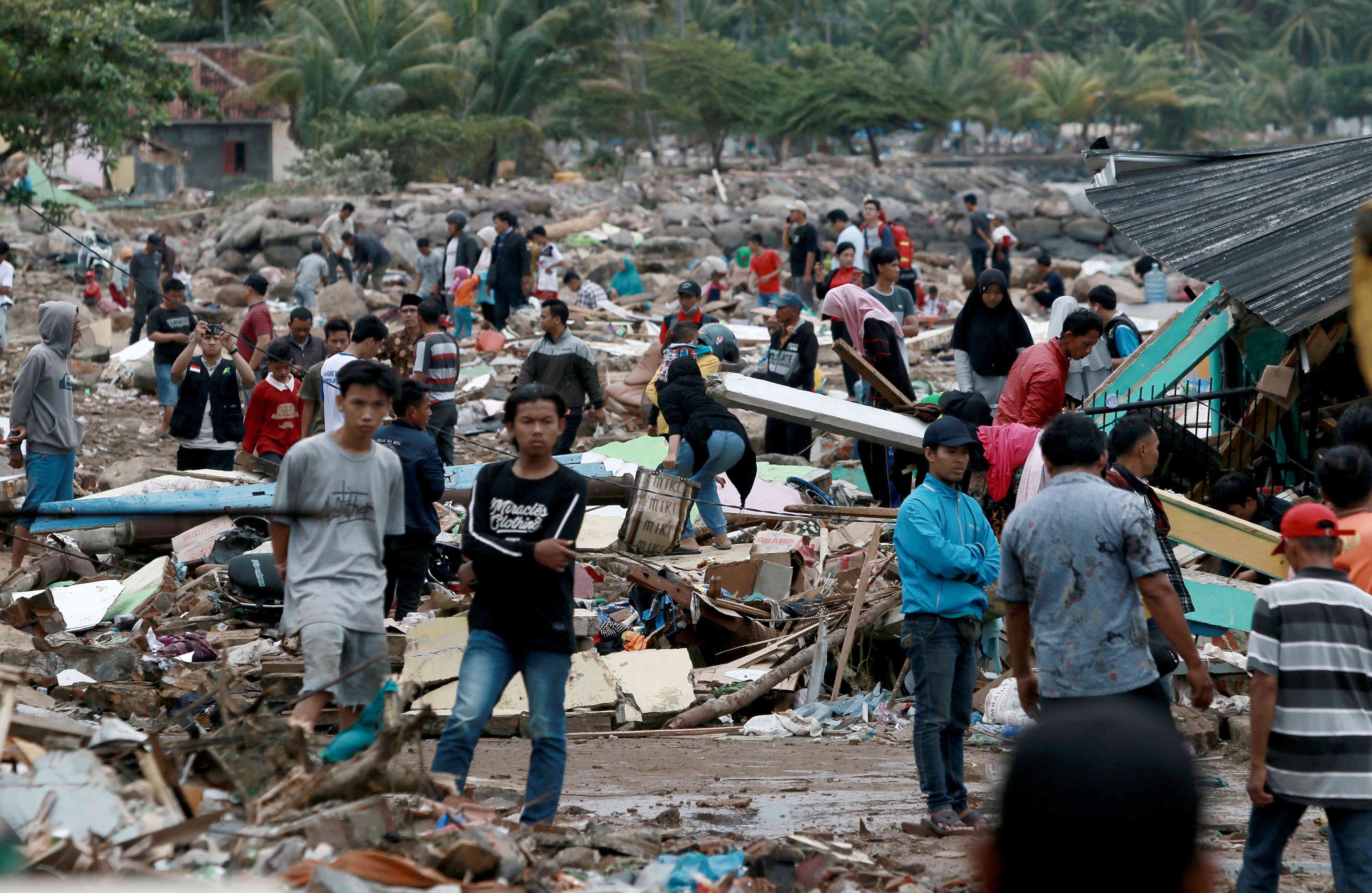 Tsunami en Indonesia. Foto/AFP