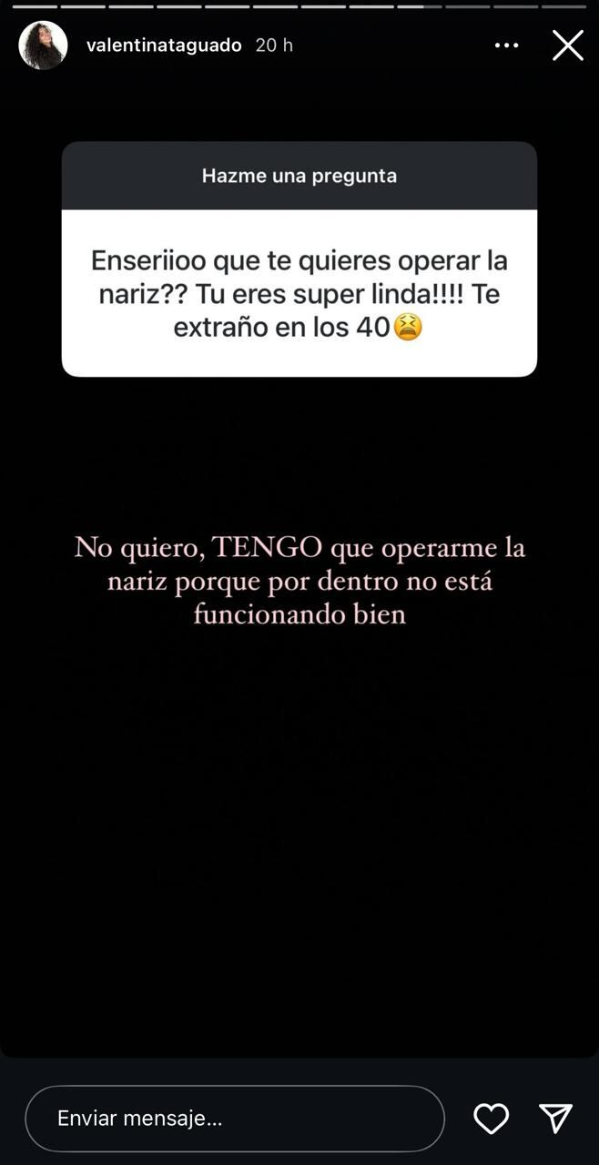 Valentina Taguado habló de la cirugía que tendrá que hacerse.