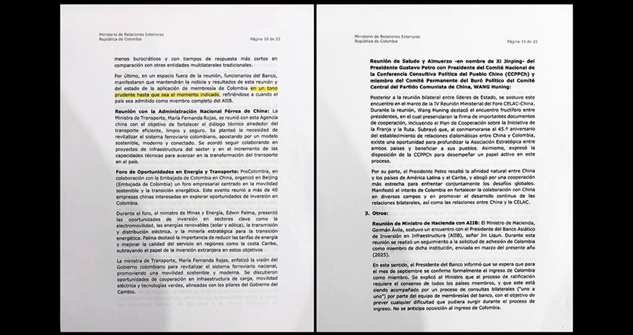 El memorando sobre el ingreso de Colombia al AIIB detalló las reuniones del ministro de Hacienda, Germán Ávila, con los funcionarios de esa banca internacional.