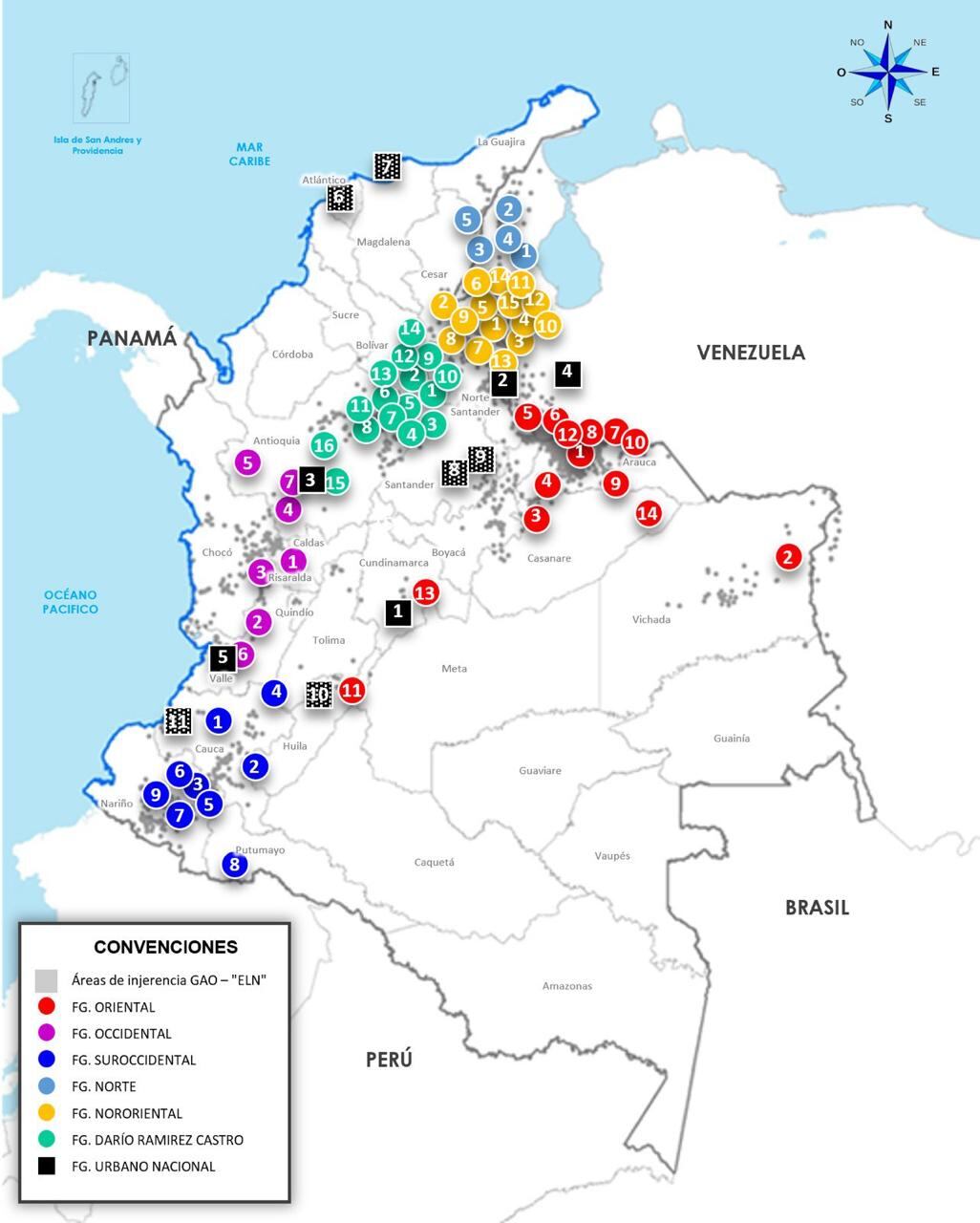 Los Frentes de Guerra del ELN.