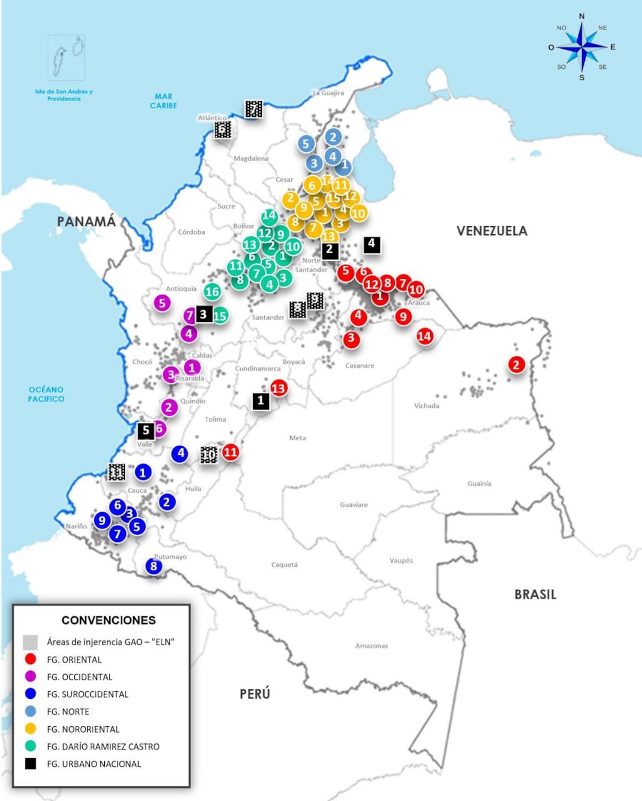 Los Frentes de Guerra del ELN.