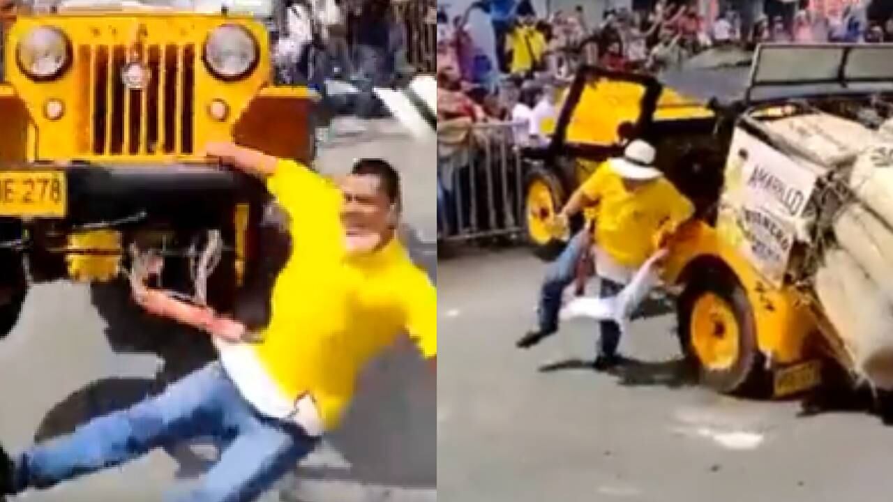 Hombre se accidentó en desfile de los Yipaos en Armenia.