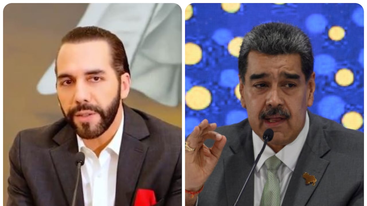 Los presidente de El Salvador, Nayib Bukele, y de Venezuela, Nicolás Maduro.