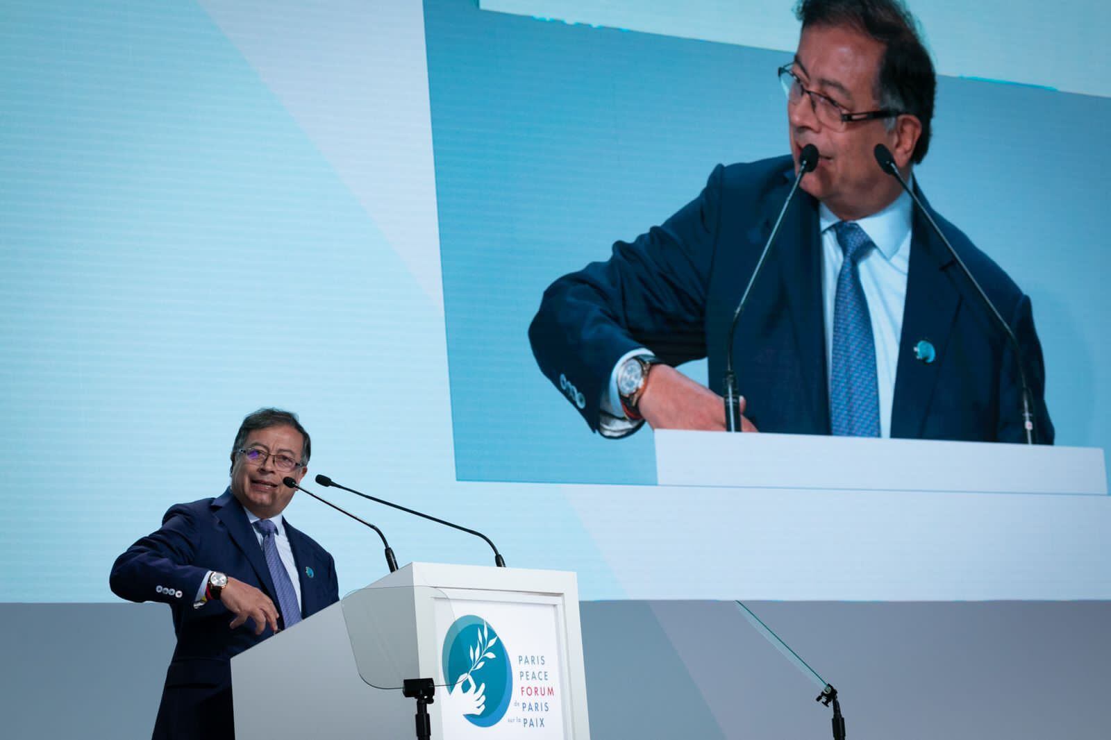 El presidente Petro habló sobre las rutas del narcotráfico en el foro mundial de paz