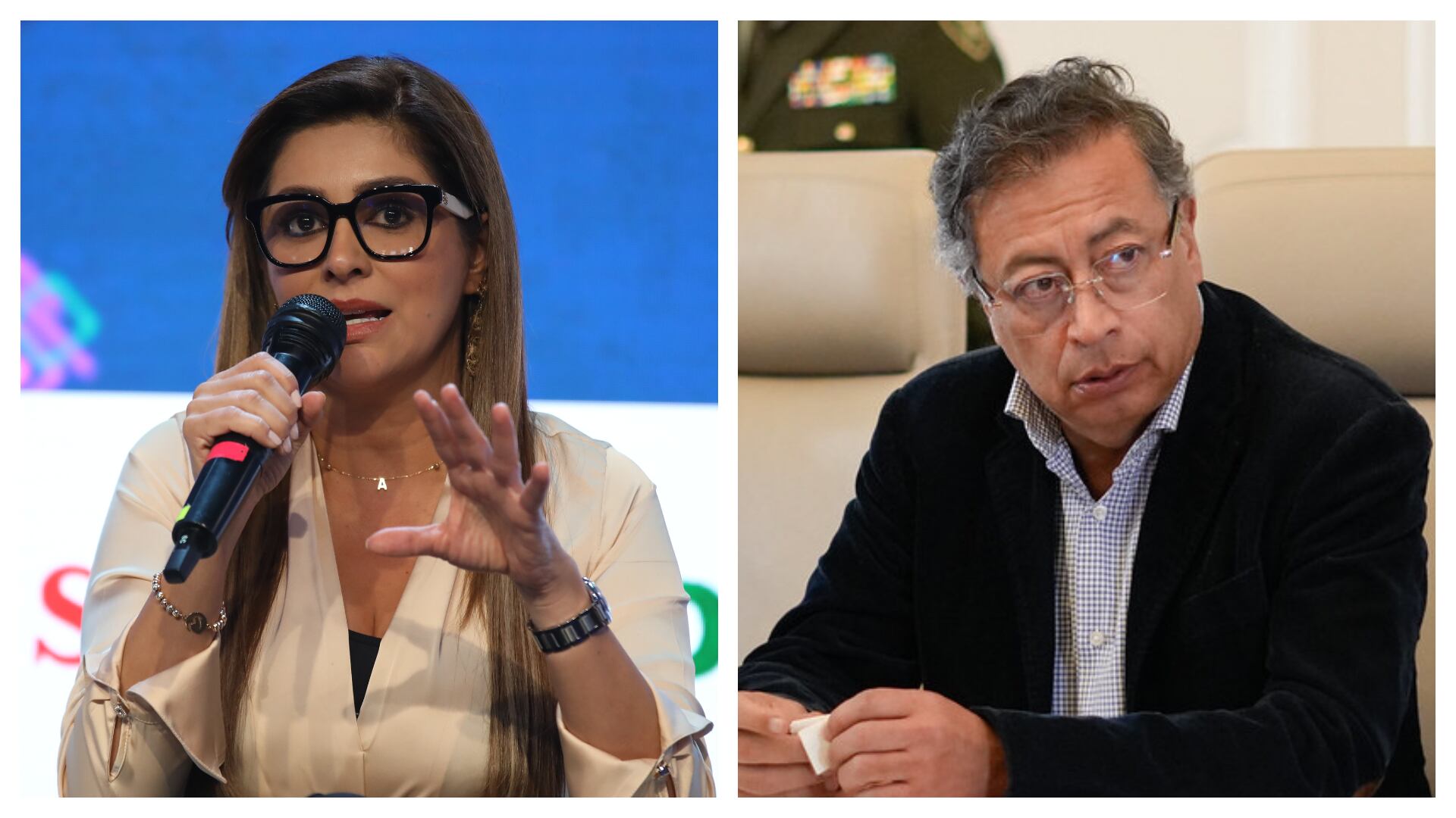 Adriana Magali Matiz y Gustavo Petro.