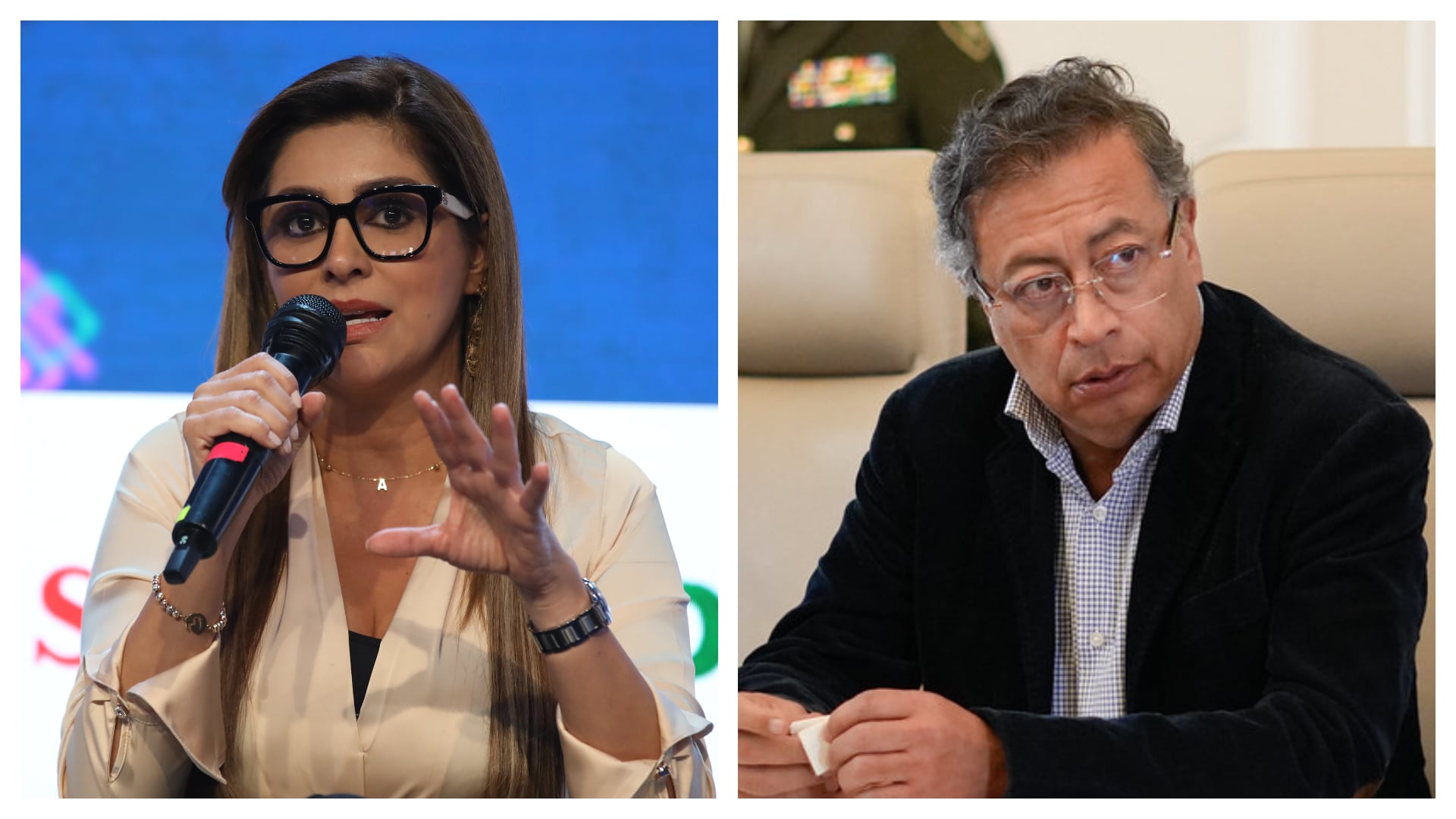 Adriana Magali Matiz y Gustavo Petro.