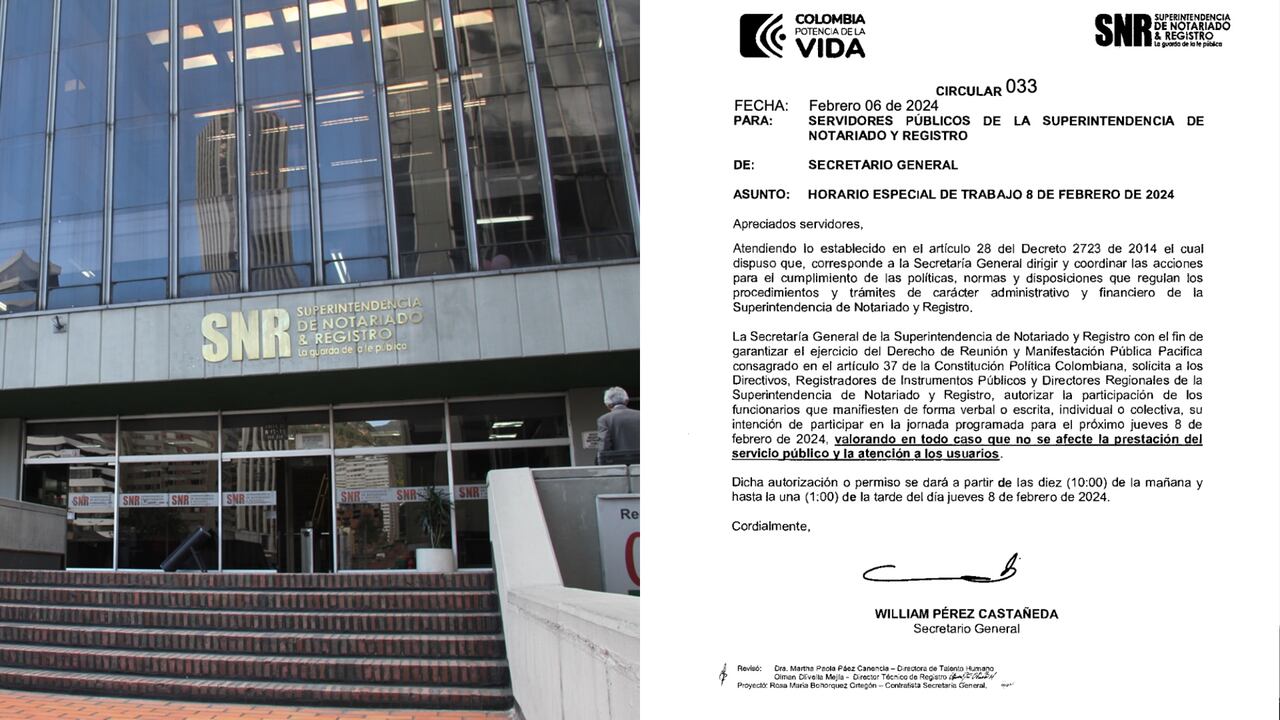 Superintendencia de Notariado y Registro da permiso para marchar.