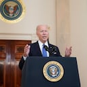 President Joe Biden speaks at the White House in Washington, Friday, June 24, 2022, after the Supreme Court overturned Roe v. Wade. (AP Photo/Andrew Harnik)