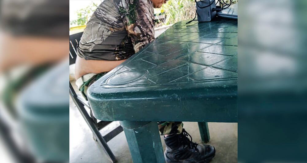 Imagen de Romaña, en uno de los campamentos en Venezuela.