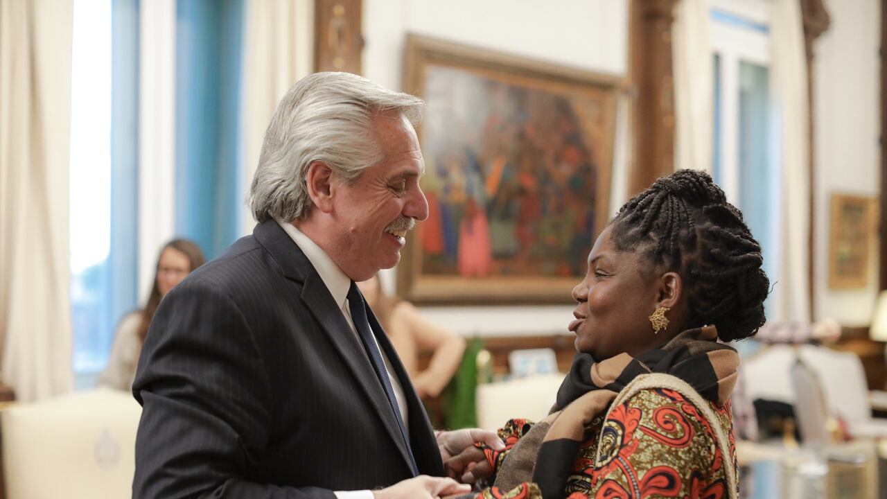 Alberto Fernández, presidente de Argentina, y Francia Márquez.