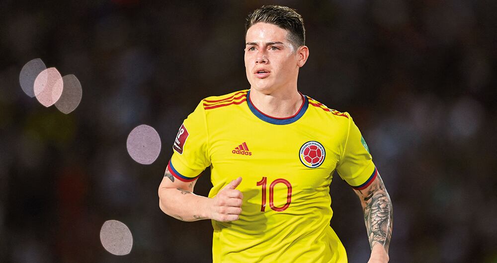 James Rodríguez jugando con la Selección Colombia.