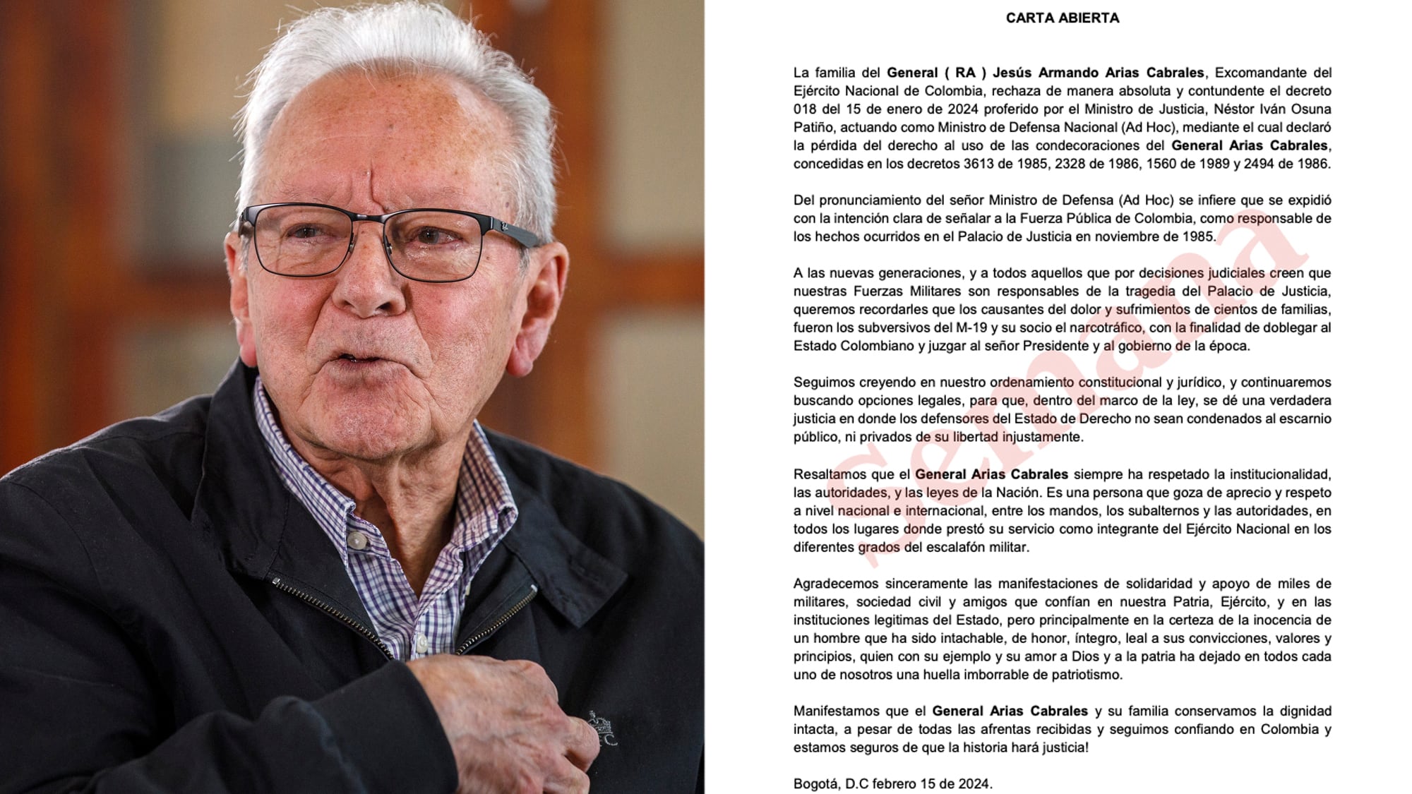 General (R) Jesús Armando Arias Cabrales.