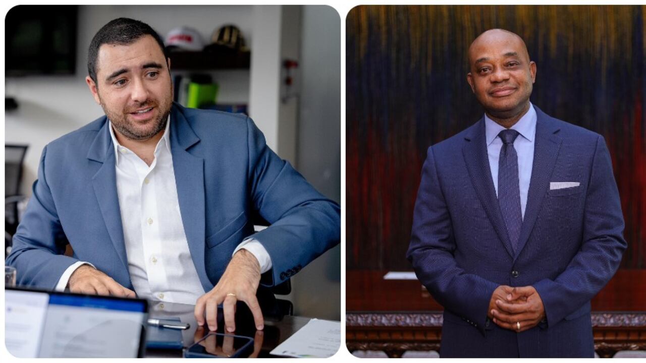 Yamil Arana, gobernador de Bolívar, y Luis Gilberto Murillo, canciller de Colombia.