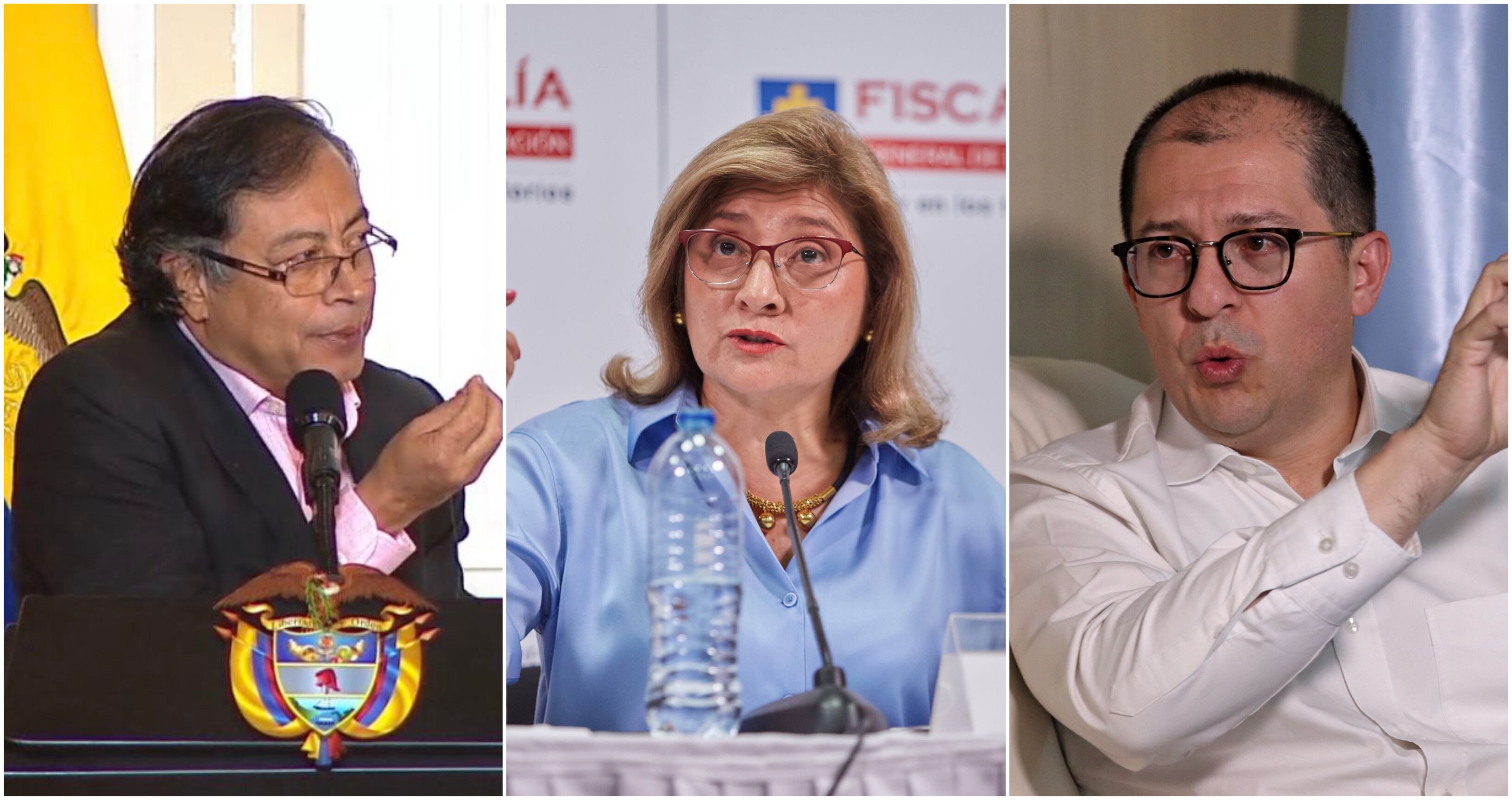 Presidente Gustavo Petro, vicefiscal Martha Mancera y el fiscal General Francisco Barbosa