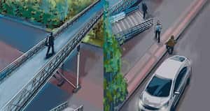 Una cámara de seguridad registró cuando los tres asaltantes empezaron a perseguir al galeno sobre el puente. Se movilizaban en un carro que habían robado el 27 de diciembre.