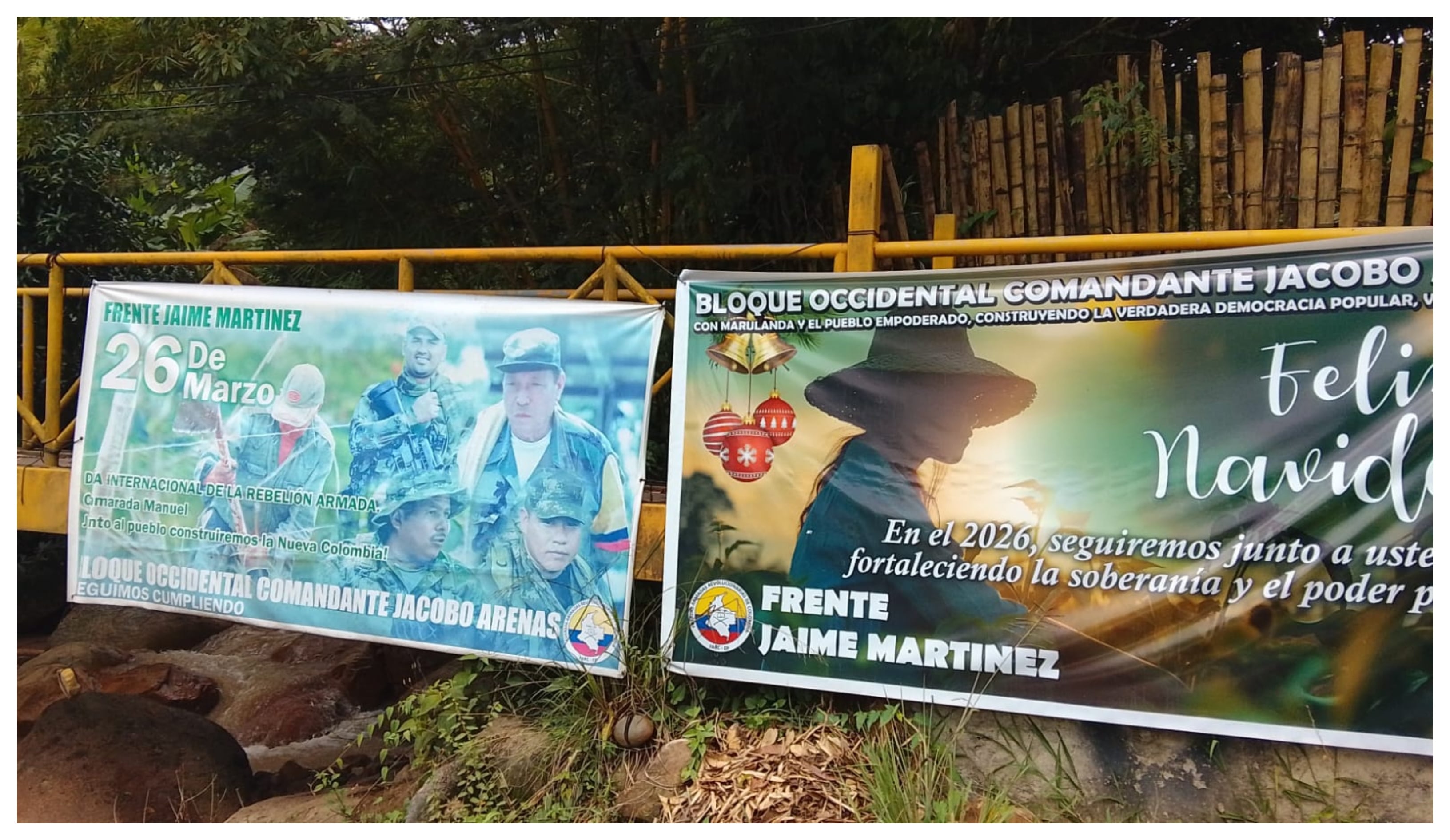 Vallas de las disidencias de las FARC en Jamundí.