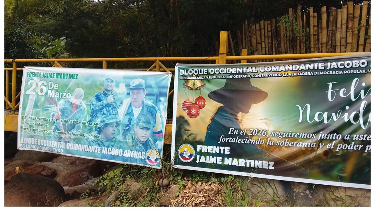 Vallas de las disidencias de las Farc en Jamundí.