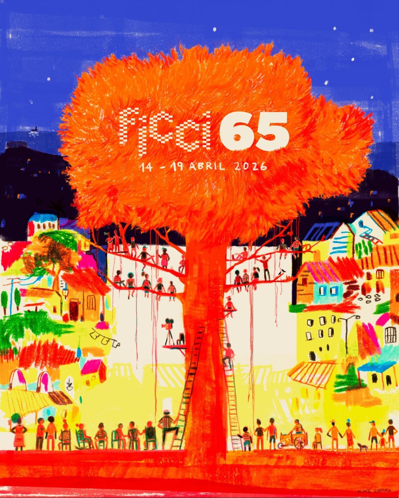 La imagen fue creada por Kike Sierra, diseñador gráfico e ilustrador colombiano, y acompañará al Festival en su edición 65, que se celebrará del 14 al 19 de abril de 2026 en Cartagena de Indias.