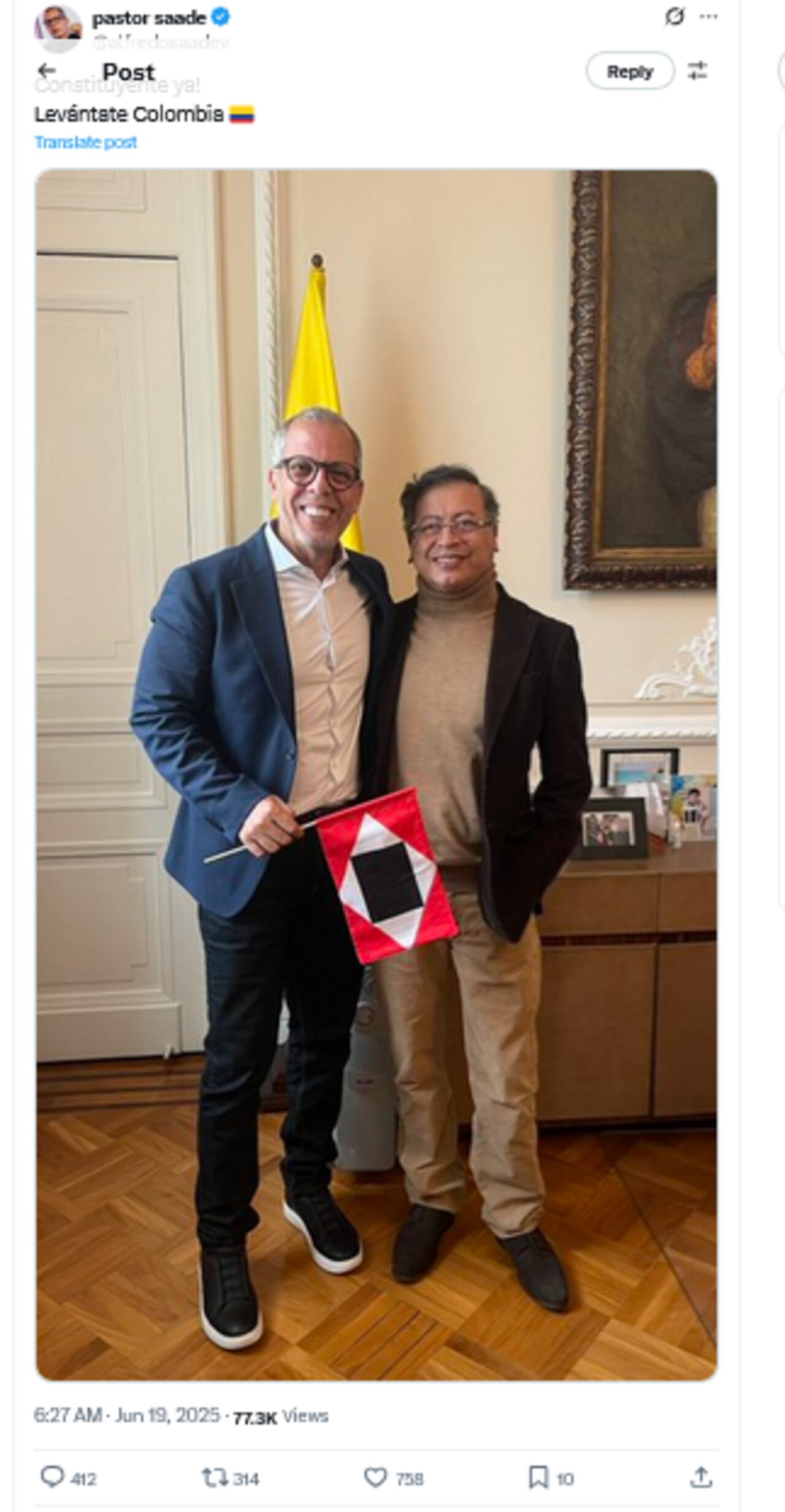 El presidente, Gustavo Petro, y Alfredo Saade, su nuevo jefe de gabinete