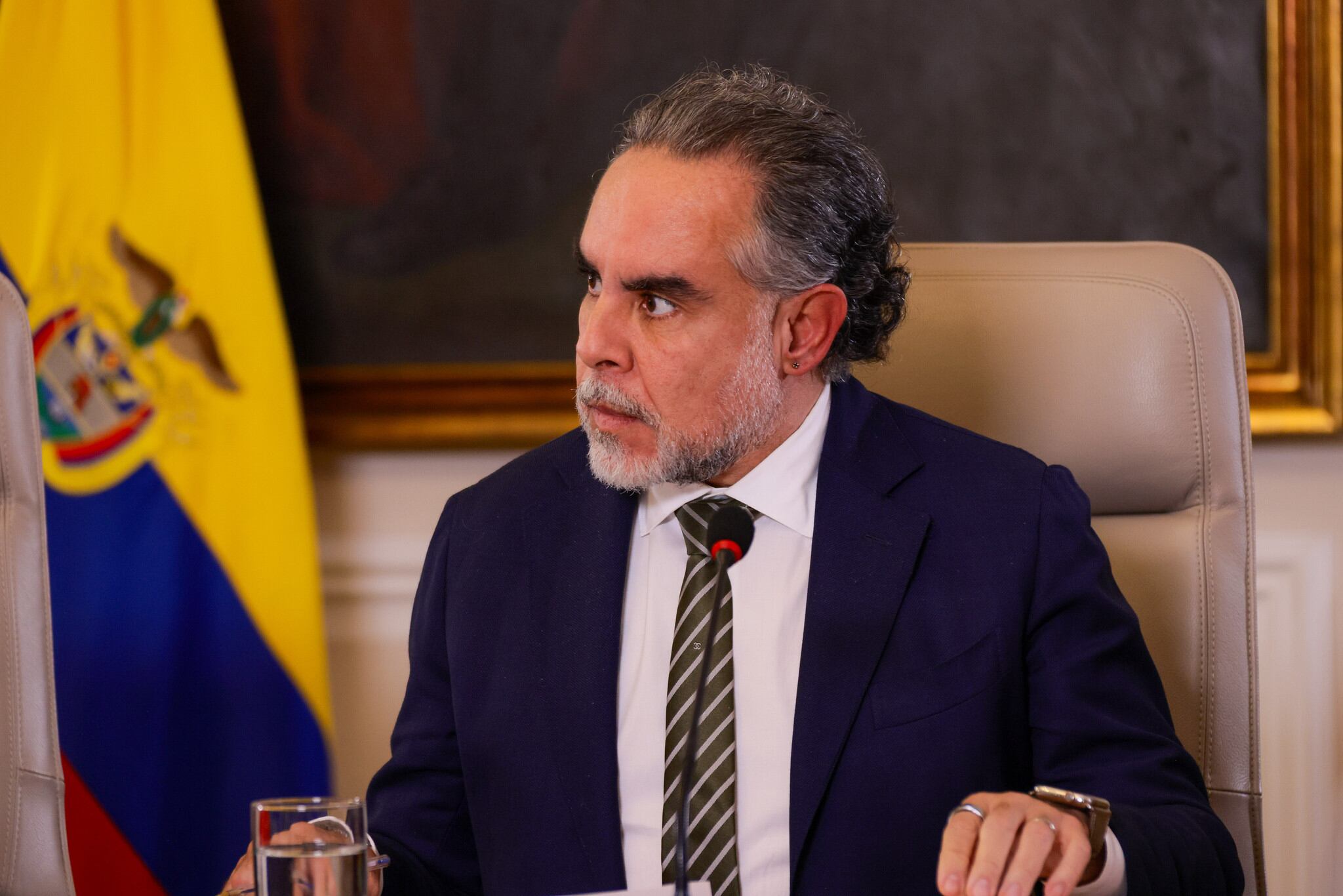 Armando Benedetti, ministro del Interior, en el consejo de ministros del 10 de marzo, en la Casa de Nariño (Bogotá)