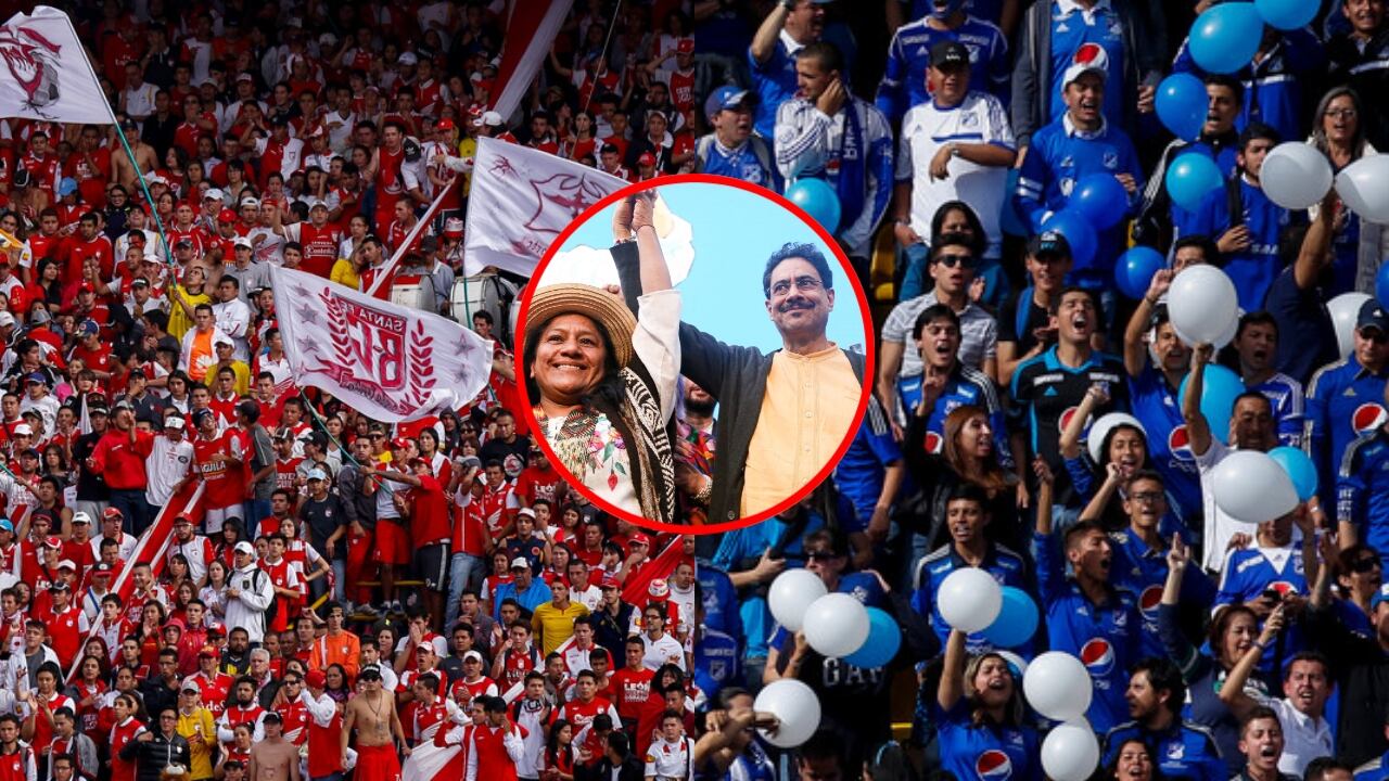 Hinchas de Santa Fe y Millonarios / Iván Cepeda y Aída Quilcué.