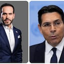 El presidente Abelardo De La Espriella y el embajador de Israel ante las Naciones Unidas, Danny Danon.