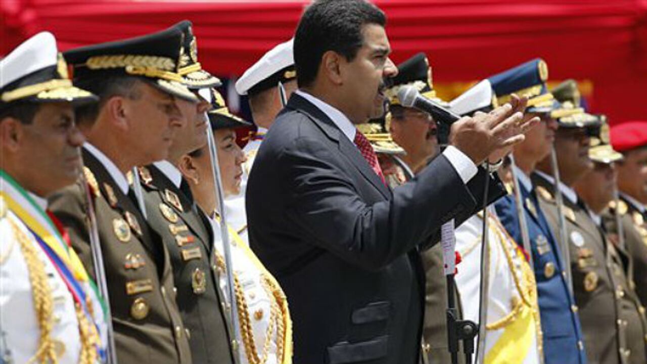 Nicolás Maduro con la alta cúpula militar de Venezuela en la ceremonia del pasado jueves 11 de julio.