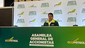 Felipe Bayón, presidente de Ecopetrol, en rueda de prensa tras Asamblea General de Accionistas 2023, la última que presidió tras su salida del cargo.