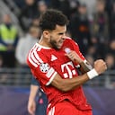13 October 2026, Norway, Stavanger: Soccer, Men: Champions League, Viking Stavanger vs. Bayern Munich, group stage, Matchday 2, at Lyse Arena. Luis Diaz (FC Bayern Munich) celebrates his goal to tie the game at 2-2. Photo: Peter Kneffel/dpa (Photo by Peter Kneffel/picture alliance via Getty Images)