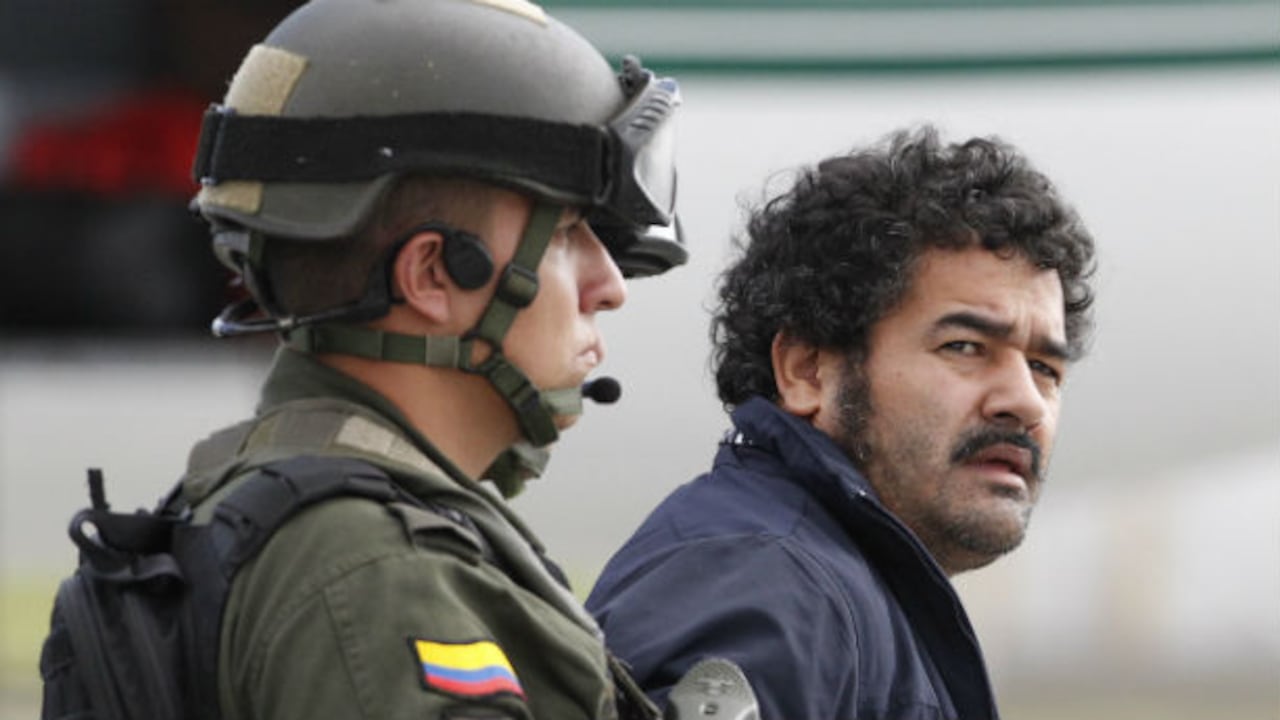 'Diego Rastrojo' mientras era escoltado a la cárcel La Picota, en 2012.