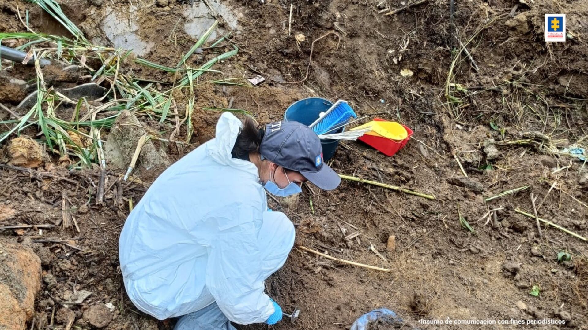 Proceso de recuperación del cadáver.
