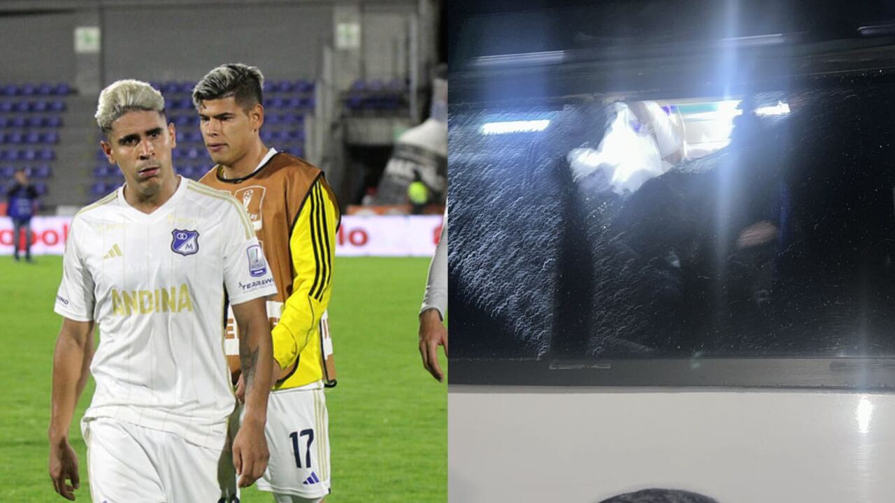 Agresión al bus de Millonarios en Santa Marta.