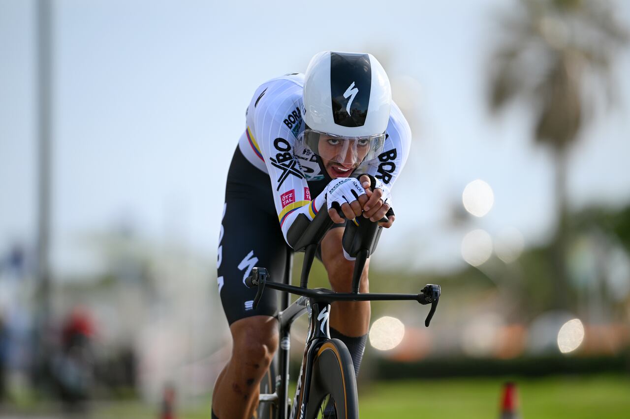 LIDO DI CAMAIORE, ITALY - MARCH 04: Daniel Felipe Martinez of Colombia and Team Bora-Hansgrohe sprints during the 59th Tirreno-Adriatico 2024, Stage 1 a 10km individual trial time from Lido di Camaiore to Lido di Camaiore / #UCIWT / on March 04, 2024 in Lido di Camaiore, Italy. (Photo by Tim de Waele/Getty Images)