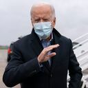 Democratic presidential candidate former Vice President Joe Biden speaks to members of the media before boarding his campaign plane at New Castle Airport in New Castle, Del., Friday, Oct. 30, 2020, to travel to Des Moines, Iowa. Biden is holding rallies today in Des Moines, Iowa, Saint Paul, Minn., and Milwaukee, Wis. (AP Photo/Andrew Harnik)