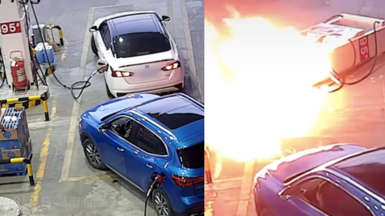 Momentos exactos del hecho en la estación de gasolina.