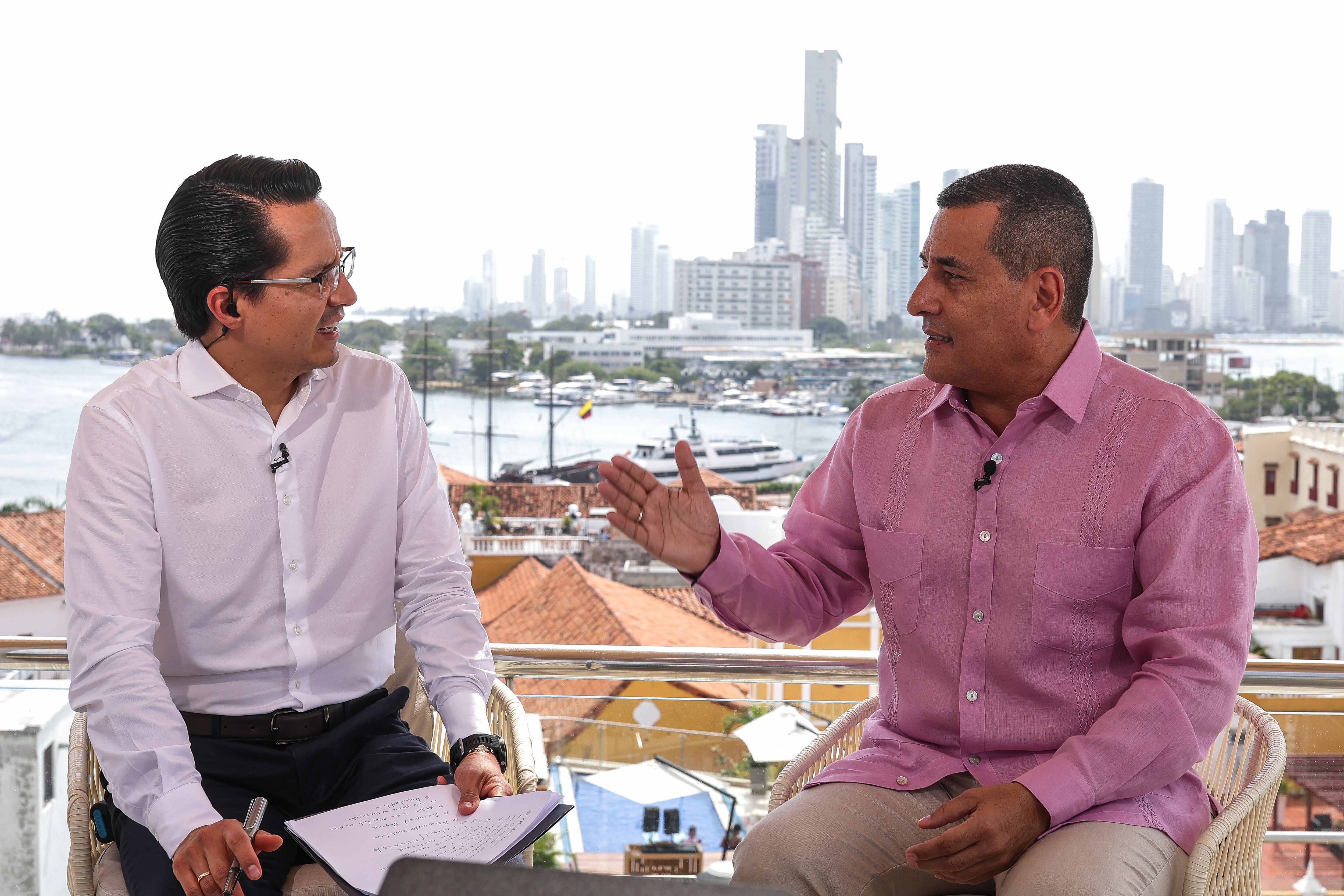 El Debate, Yesid Lancheros, director de Semana, desde Cartagena con el Alcalde Dumek Turbay.