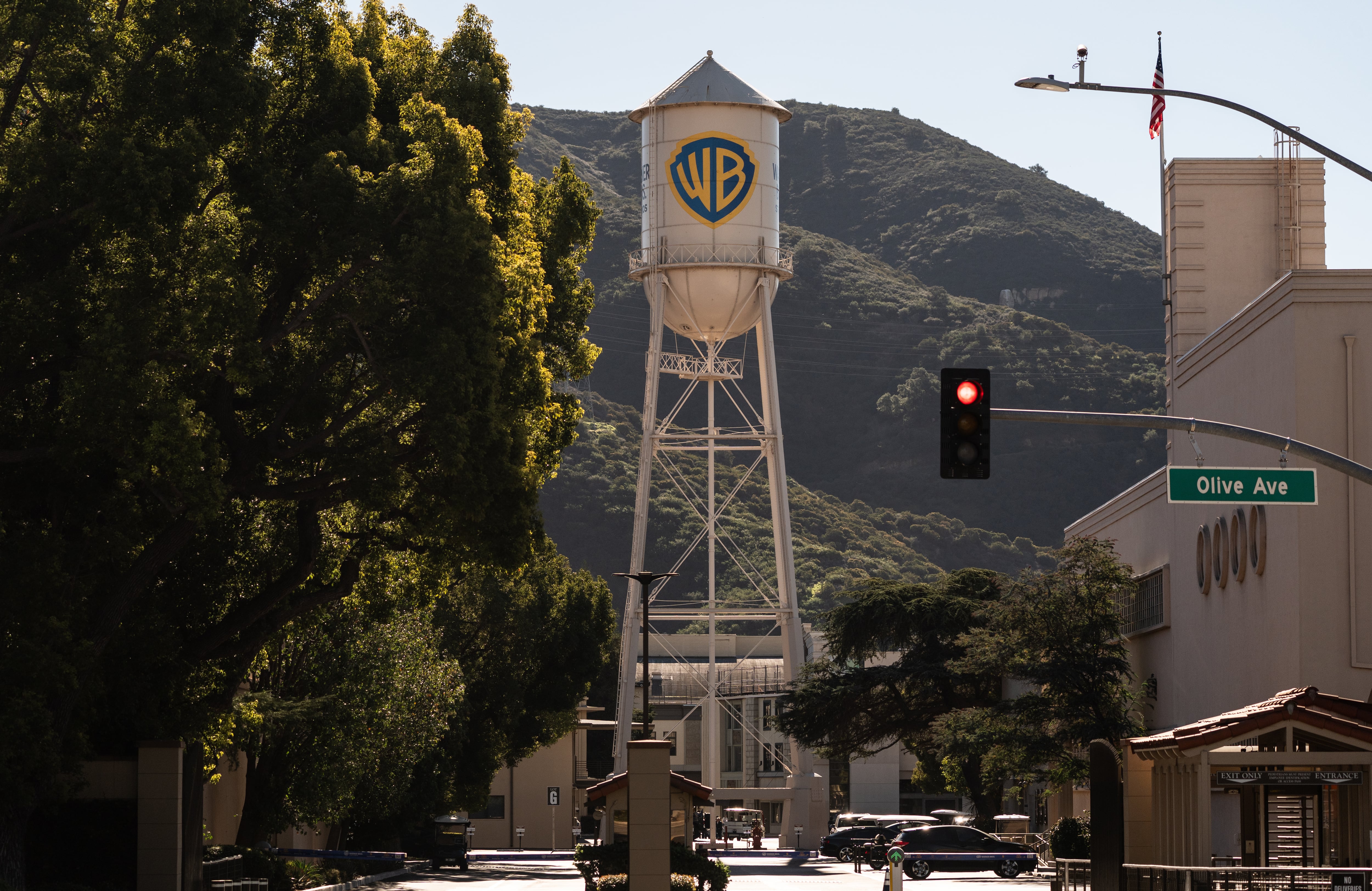 La torre de agua de Warner Bros en los estudios Warner Bros.