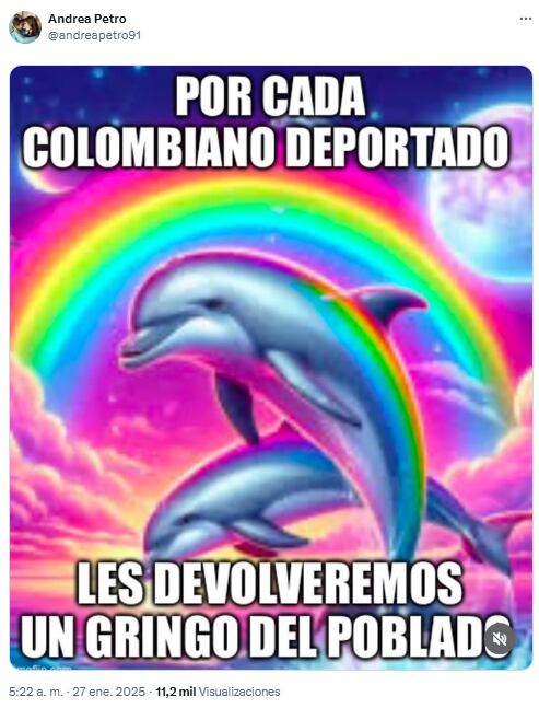 La publicación de Andrea Petro.