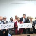 El ministro de Hacienda, Mauricio Cárdenas, anunció los dos nuevos créditos en compañía de los gobernadores de Nariño, Cauca, Valle del Cauca y Chocó.