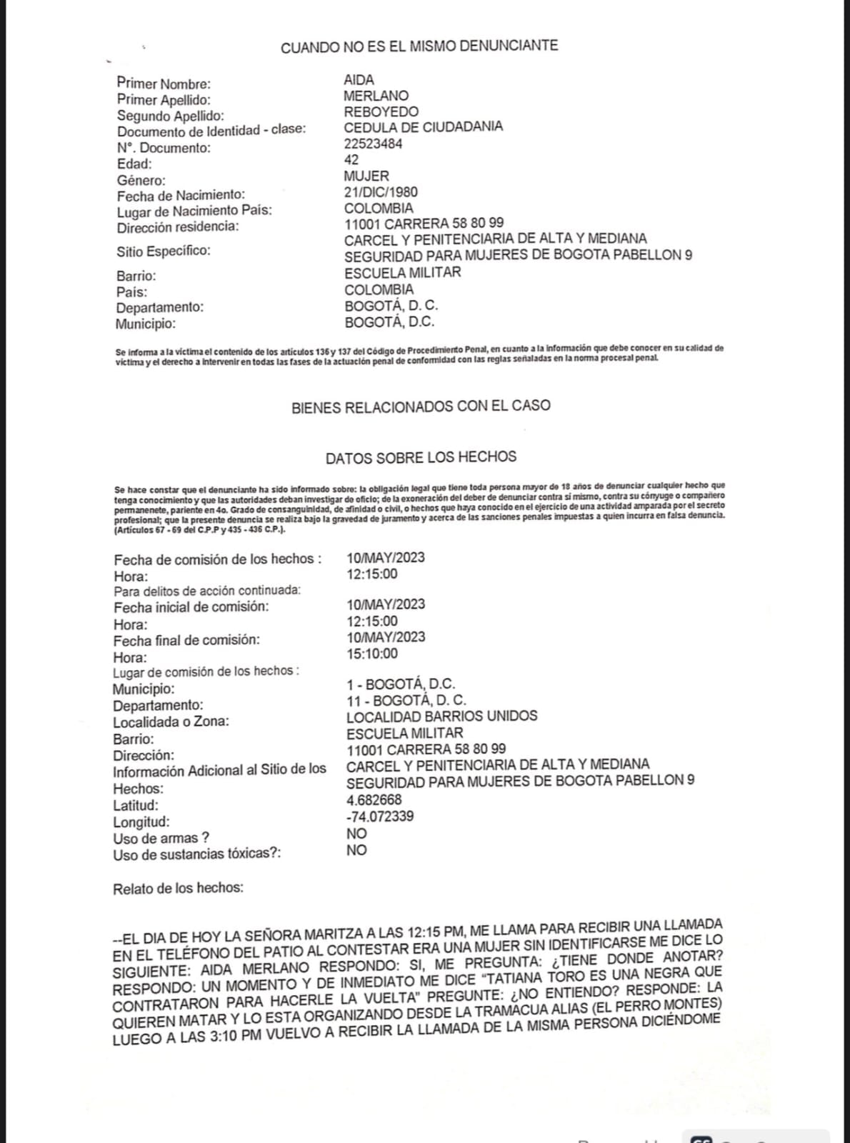 "La contrataron para hacerle la vuelta": revelan el supuesto plan con el que pretendían matar a Aida Merlano