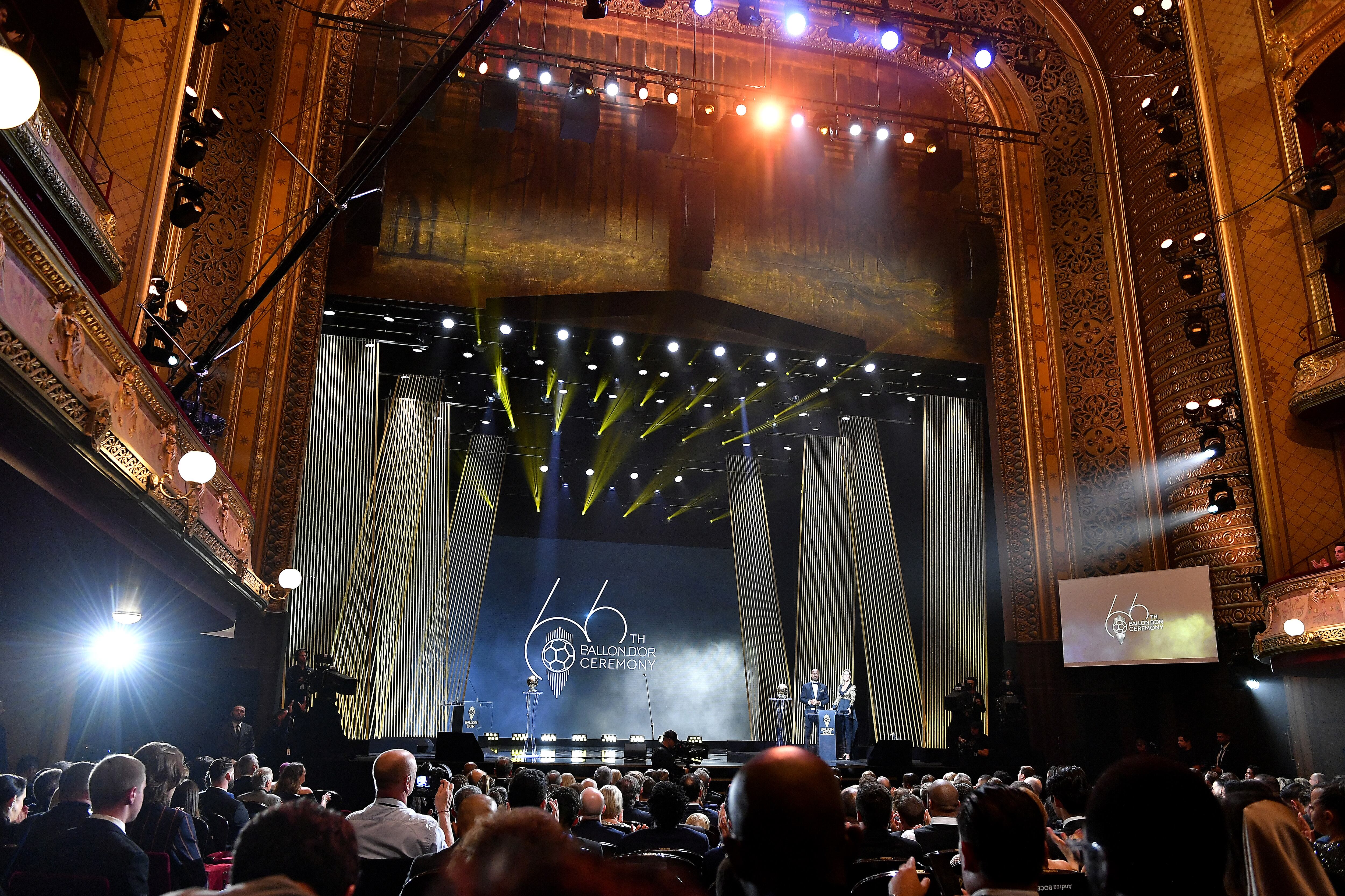PARIS, FRANCE - OCTOBER 17: Atmosphere during the Ballon D'Or ceremony at Theatre Du Chatelet In Paris on October 17, 2022 in Paris, France. (Photo by Aurelien Meunier/Getty Images)